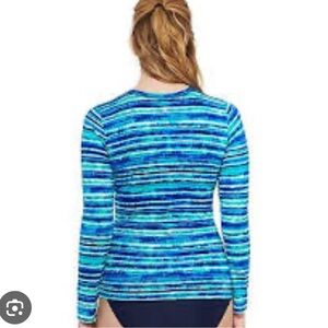 Croft and Barrow Long Sleeve Swim Tee UPF 40+ Large New